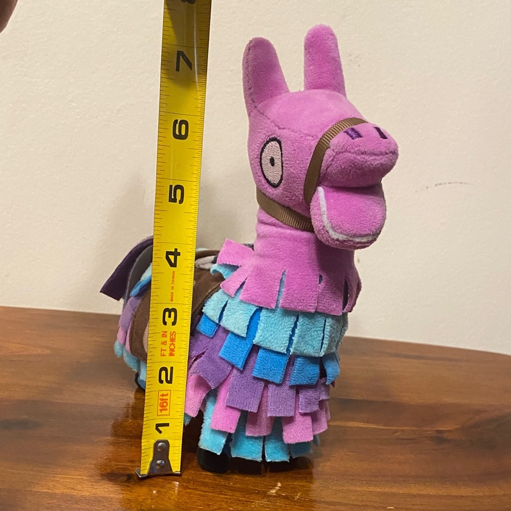 Colorful Pink and Blue Stuffed Llama Toy - Picture 2 of 4